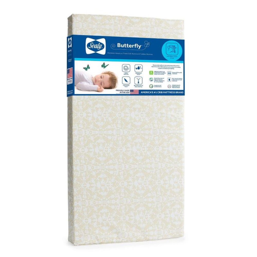 Sealy -  Butterfly Premium Firm Crib Mattress and Tod Cream